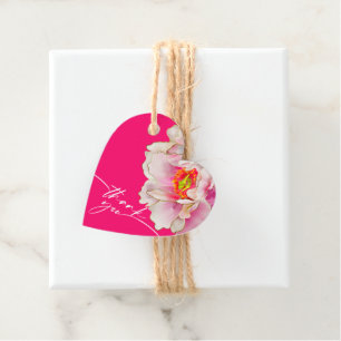 ÉTIQUETTE FAVEUR Pivoine Écarlate Audacieuse Bel
