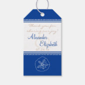 Étiquette Favor de mariage | Blue Sand Dollar Beac (Devant)