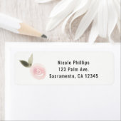 Étiquette Favor de mariage floral rose aquarelle moderne ros (En situation)