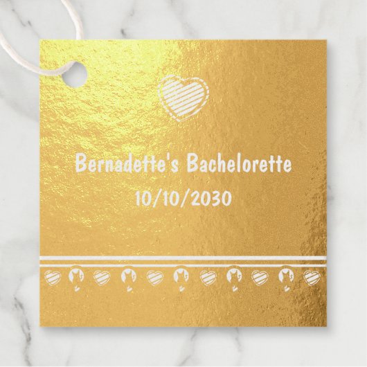 Étiquette Favor en feuille métallique Chat d'amour (Devant)