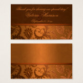 Étiquette Favori Cuivre et Mariage damassé Brown (Devant & derrière)