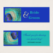 Étiquette Favour mariage paon (Devant & derrière)