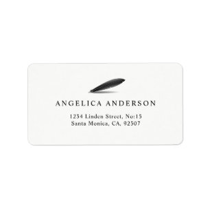 Étiquette Feather Pen Logo Return Address Label