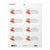 Étiquette Fée de jardin sur le champignon (Feuille entière)