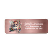 Étiquette Fée de Noël | Adresse de retour rose Gold (Devant)