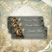 Étiquette Fée Steampunk avec ailes d'or