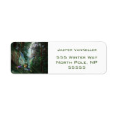 Étiquette Fées de bois et château de cascade (Devant)