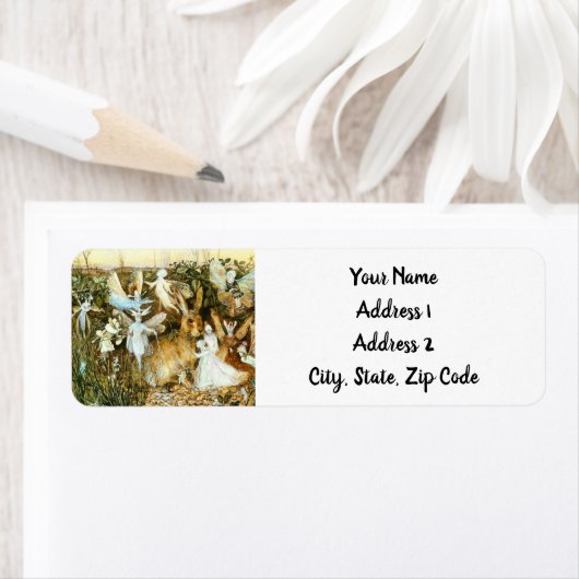 Étiquette Fées et lapin (En situation)