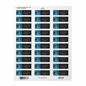 Étiquette Félicitations noir et bleu (Feuille entière)