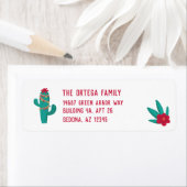 Étiquette Feliz Navidad Cactus lumineux et festif Noël (En situation)