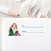 Étiquette Female Red Hair Christmas  (En situation)