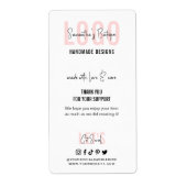 Étiquette Féminin Rose Merci pour le logo de la boîte de sce (Devant)