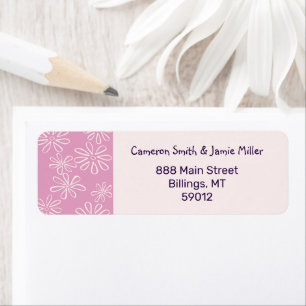 Étiquette Feminine Rose Blush Floral Doodle Retourner l'adre