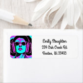 Étiquette Femme au casque IA Art (En situation)