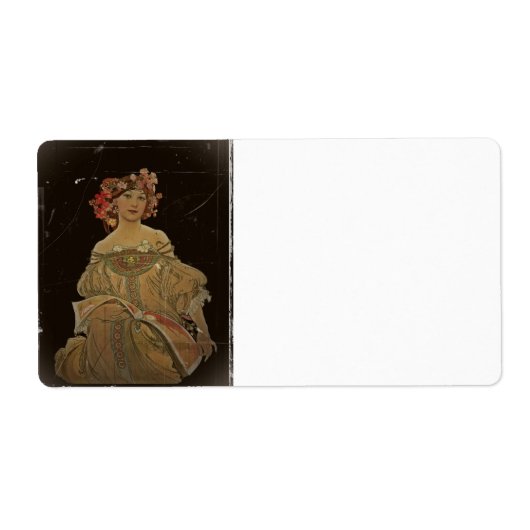 Étiquette Femme de champagne en noir (Devant)