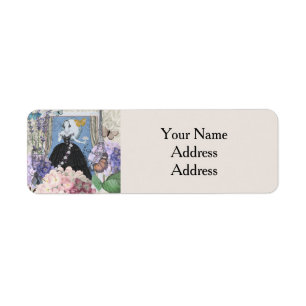 Étiquette Femme élégante bleue Robe florale Chic