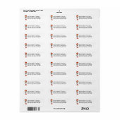 Étiquette Femme en T-shirts et cadeaux rouges (Feuille entière)