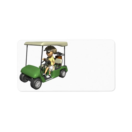 Étiquette Femme Golfer Cart (Devant)
