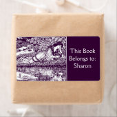 Étiquette Femme Lecture Art Nouveau Plaque (En situation)