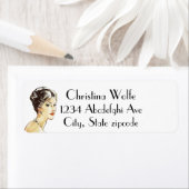 Étiquette femme vintage rétro illustration élégante pop art  (En situation)