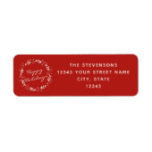 Étiquette Fer Rouge Fleur Personnalisé Retour Adresse (Devant)