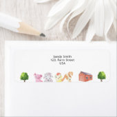 Étiquette Ferme avec animaux - Adresse de retour (En situation)