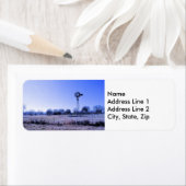 Étiquette Ferme avec moulin (En situation)