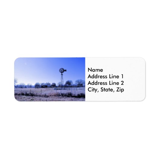 Étiquette Ferme avec moulin (Devant)