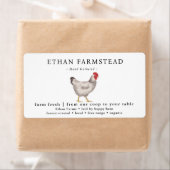 Étiquette Ferme avicole familiale de style vintage (En situation)