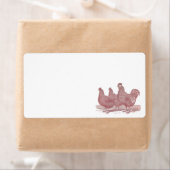 Étiquette Ferme de poulet de Rooster rouge et Poules Plymout (En situation)