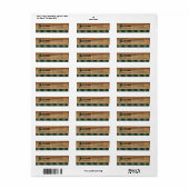 Étiquette Ferme Noël Buffalo Plaid Wood Retour (Feuille entière)