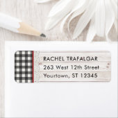 Étiquette Ferme rustique | Chèque de bison noir et blanc (En situation)