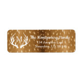 Étiquette Ferme rustique Fawn Deer Antlers Faune Fourrure (Devant)