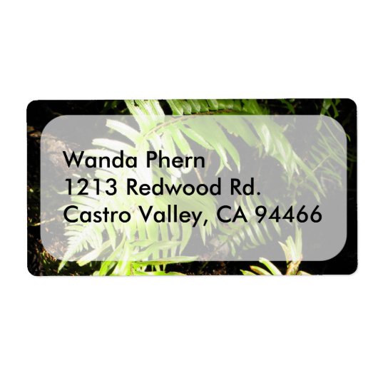 Étiquette Ferne dans les bois (Devant)