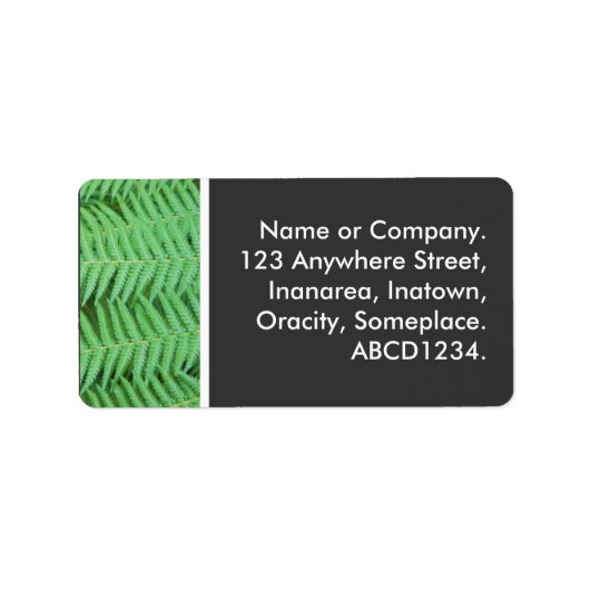 Étiquette Ferns (Devant)