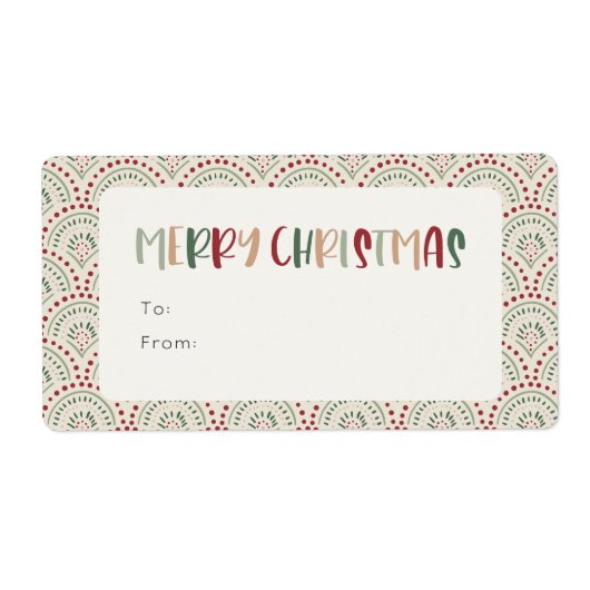 Étiquette Festif coloré Joyeux Noël Rectangle cadeau (Devant)