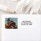 Étiquette Festif Cornucopia Thanksgiving Lable (En situation)