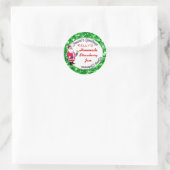 Étiquette Festif de Noël vert (Sac)