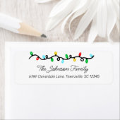 Étiquette Festif Holiday Lights Adresse de retour (En situation)