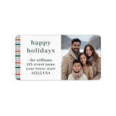 Étiquette Festif Modern Holidays Retourner l'adresse (Devant)
