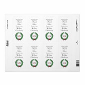 Étiquette Festif Noël Noël Noël Holly Wreath Monogramme (Feuille entière)