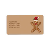 Étiquette Festif pain d'épices Cookie de Noël avec texte (Devant)