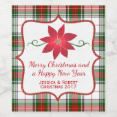 Étiquette Festif Plaid Vin de vacances (Étiquettes simples)