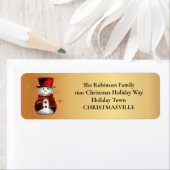 Étiquette Festif Snowman à Noël d'or (En situation)