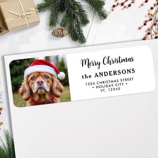 Étiquette Festig Photo Custom Holiday Adresse de retour