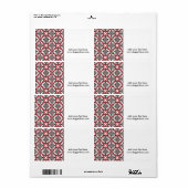 Étiquette Festival noir et rouge (Feuille entière)