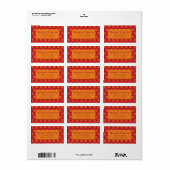 Étiquette Festivals de flocons de neige - Rouge et orange (Feuille entière)