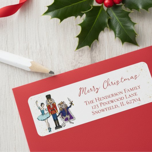 Étiquette Festive Christmas Nutcracker Ballet Return Address