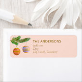 Étiquette Festive Christmas Ornaments Personalized  (En situation)