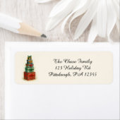 Étiquette Festive Christmas Packages return address label (En situation)